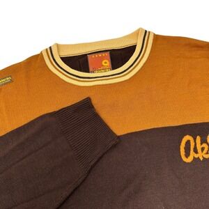 AKADEMIKS NWT Vintage Brown Orange Y2K Unique Streetwear Hip Hop Sweater XL